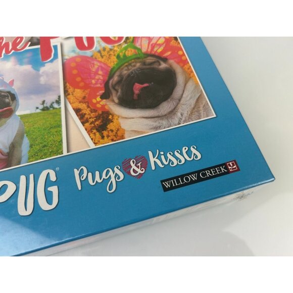 Doug the Pug "Pugs & Kisses" 1000 pc Jigsaw Puzzle Willow Creek Dogs Fun Humor - Picture 3 of 13